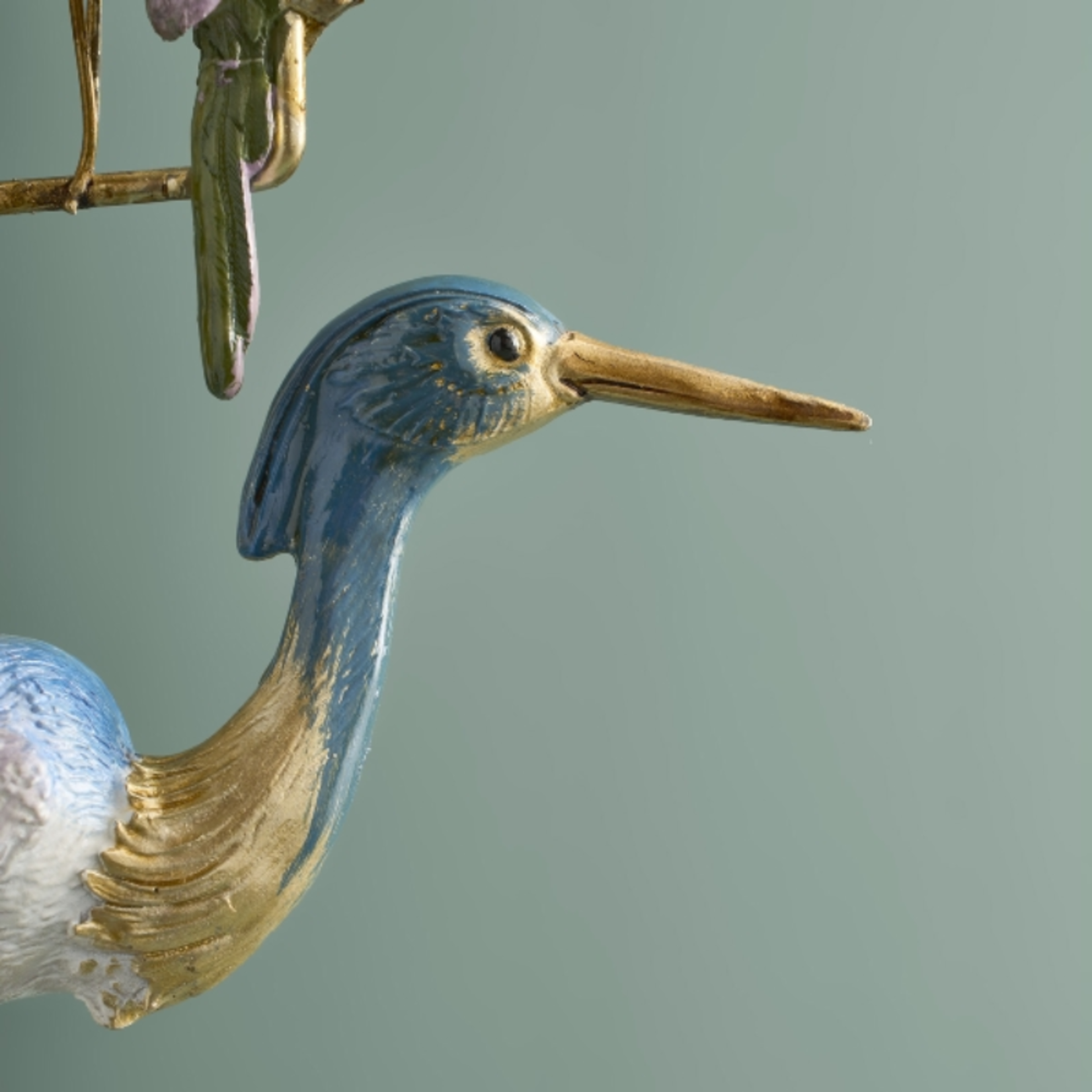 Kandelaar - Reiger - Wit met goud