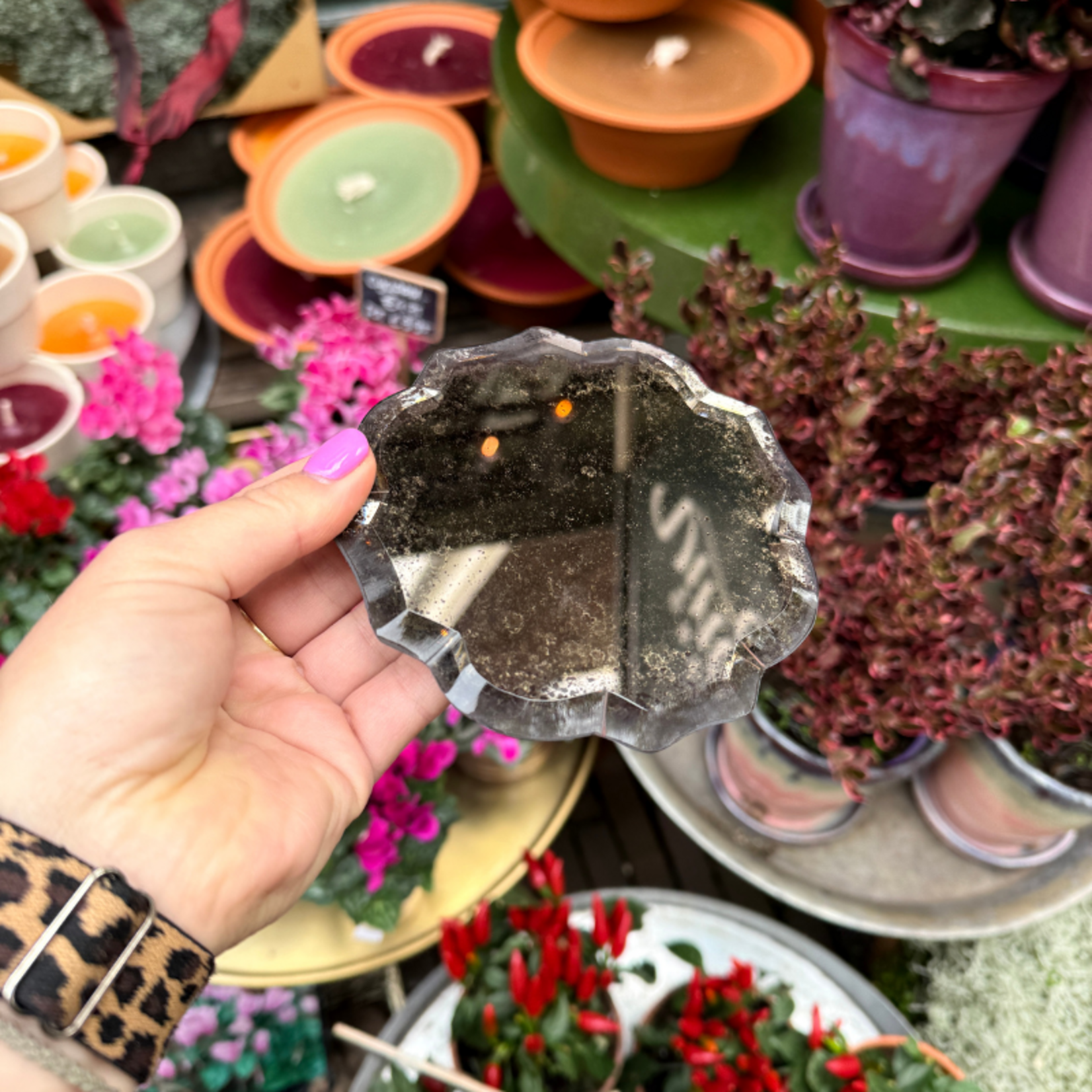 Dienblad spiegel Romeo - brons S