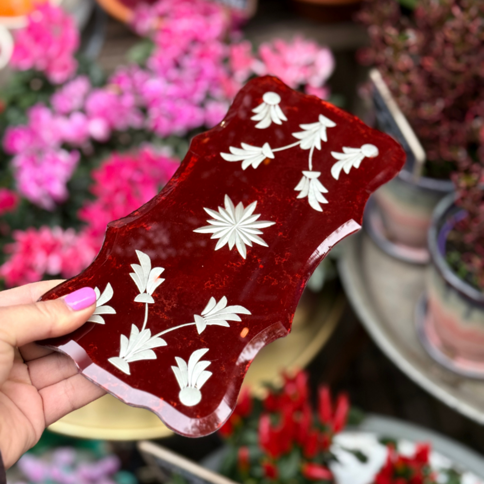 Dienblad spiegel Romeo - bordeaux M