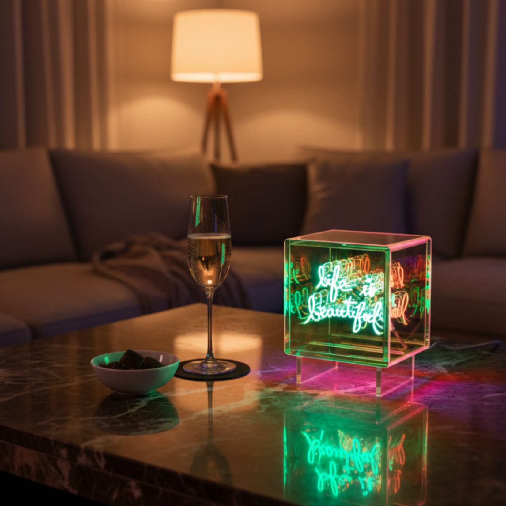Licht box met tekst - life is beautiful