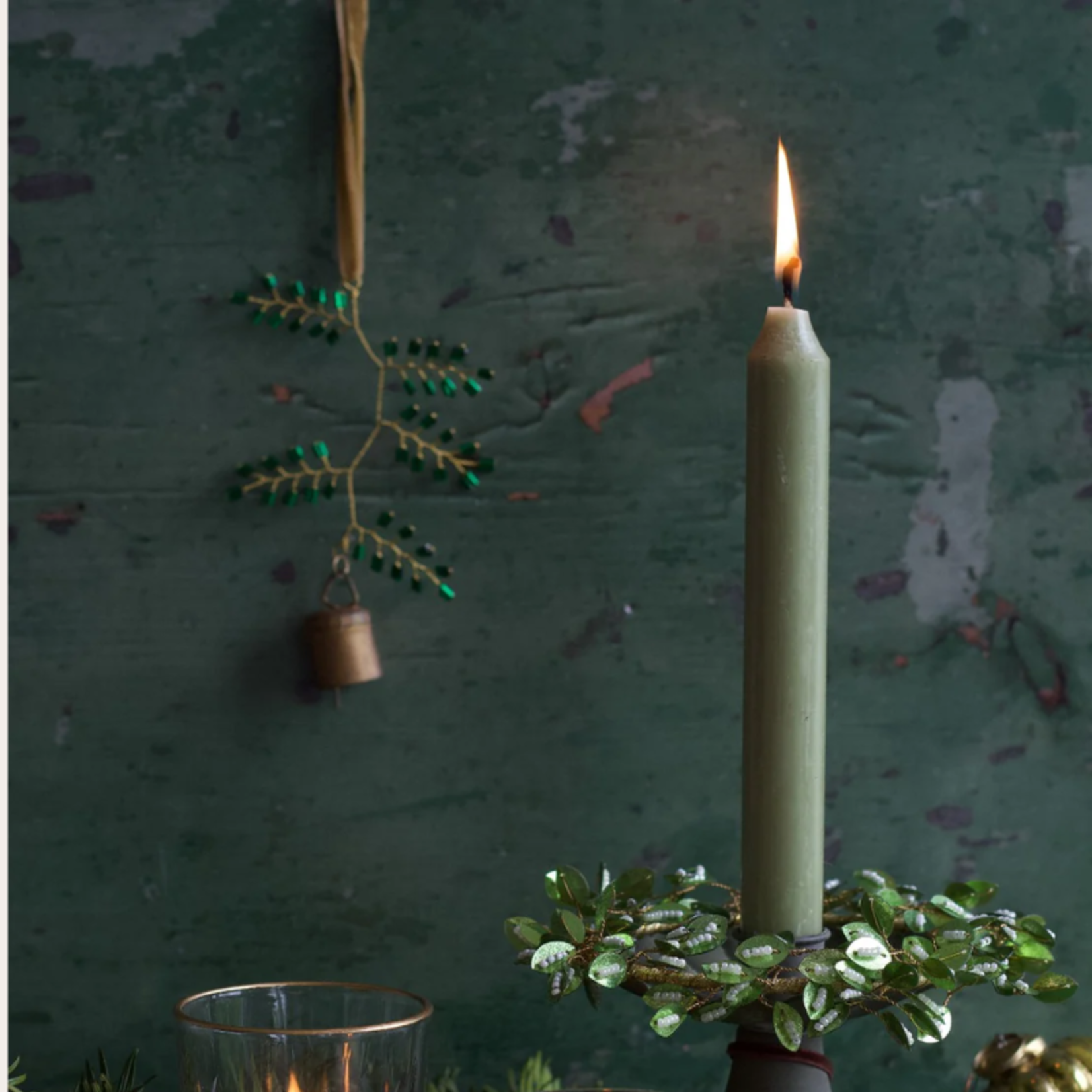 Hanger belletje goud/ groen