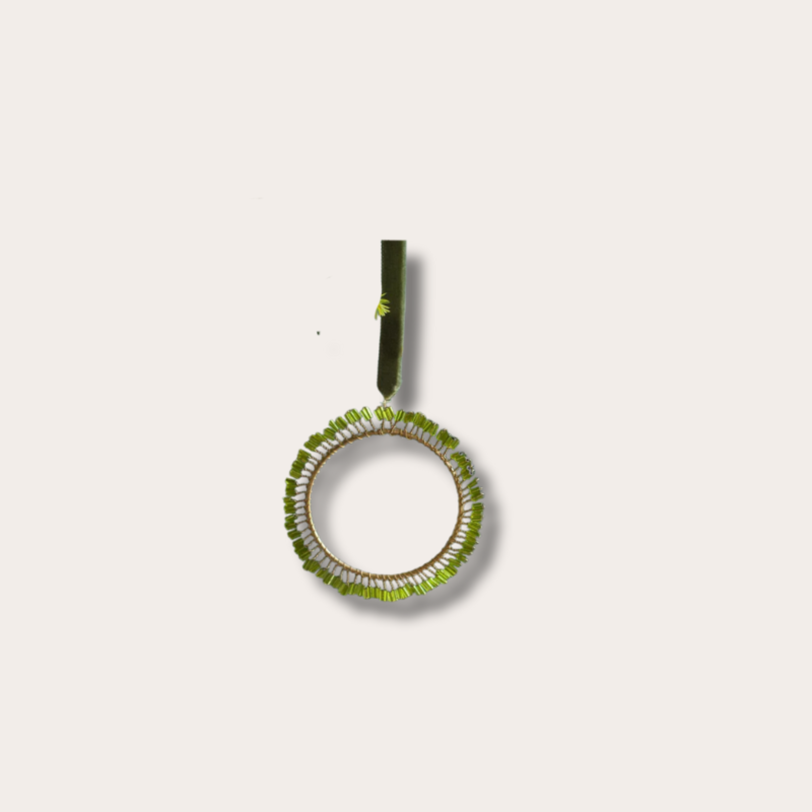 Slingertje kralen - groen/ goud