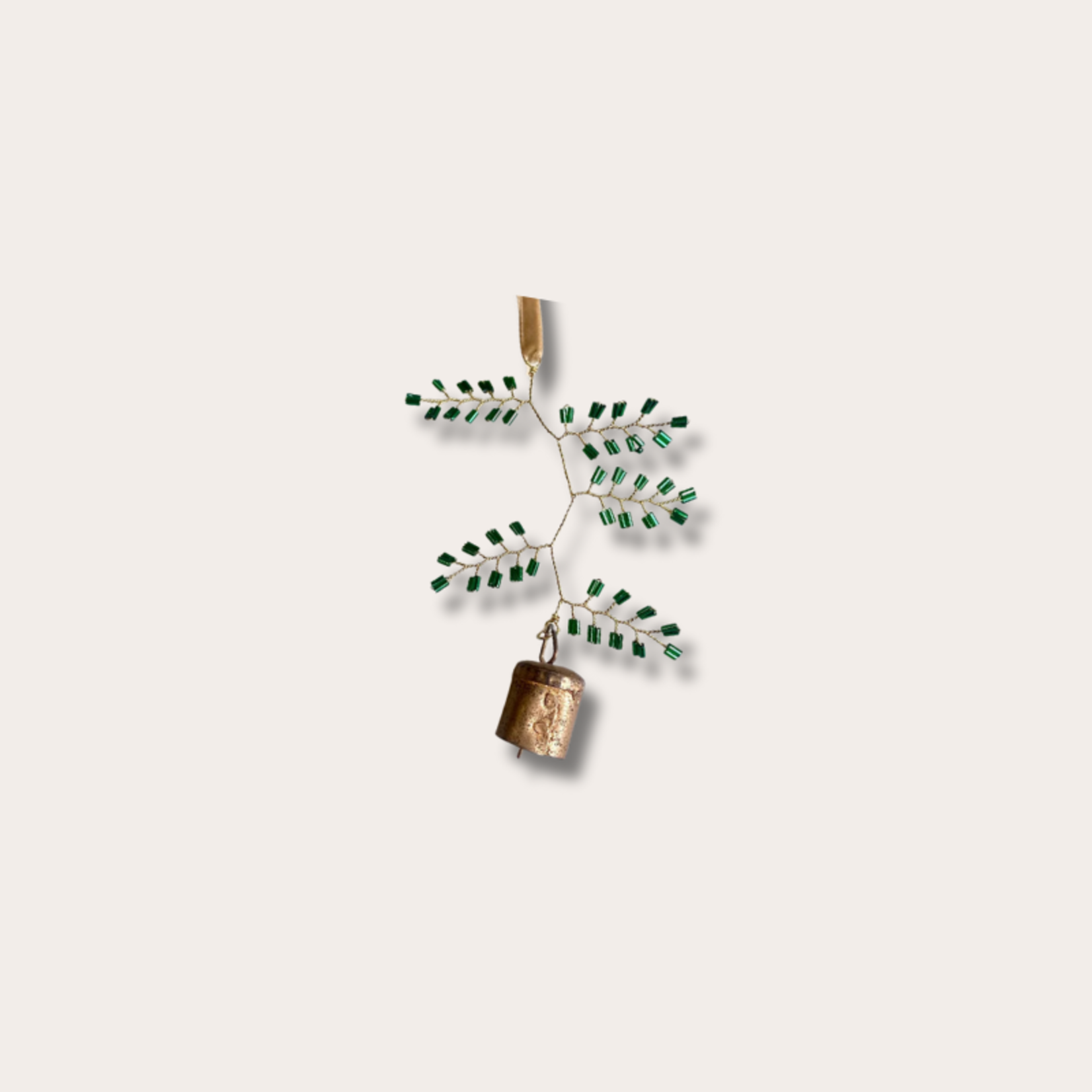 Hanger belletje goud/ groen