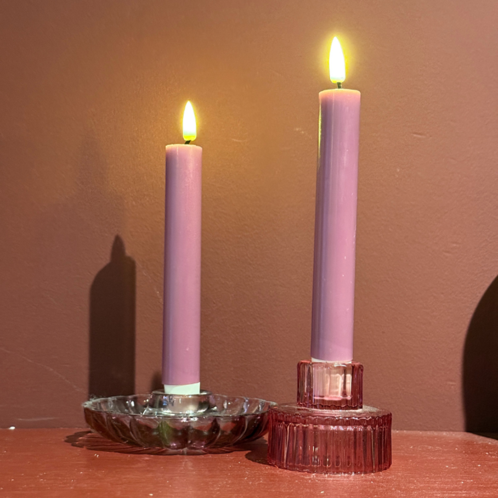 Dinerkaarsen led - magenta