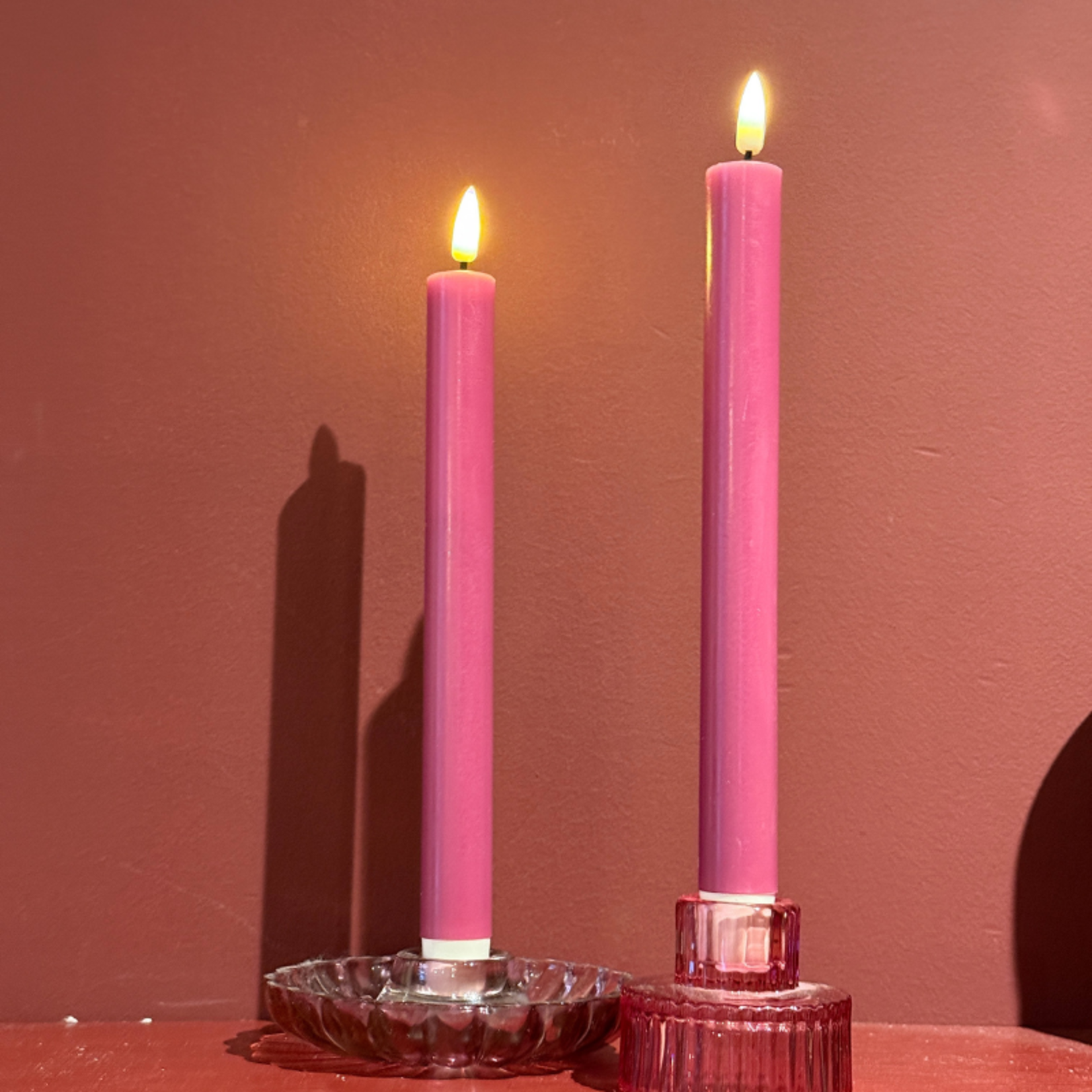 Dinerkaarsen led - magenta