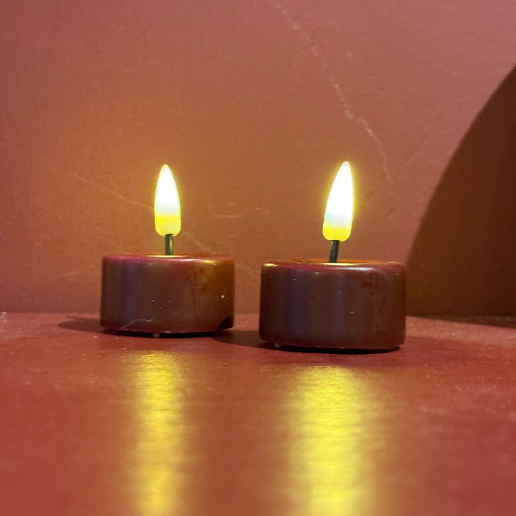 Waxinelichtjes led - Burgundy