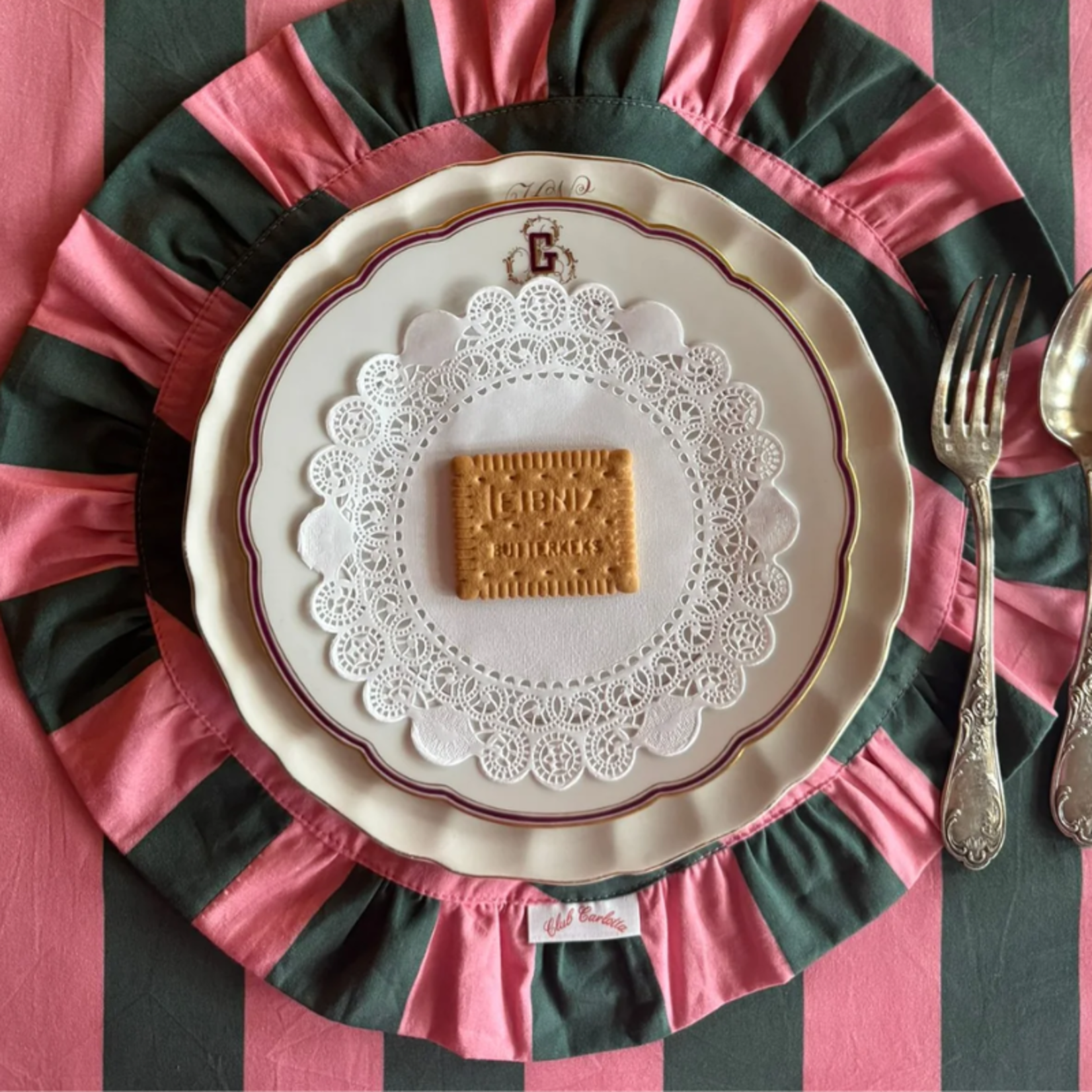Placemat - Darcy - Groen/roze (set van 2)