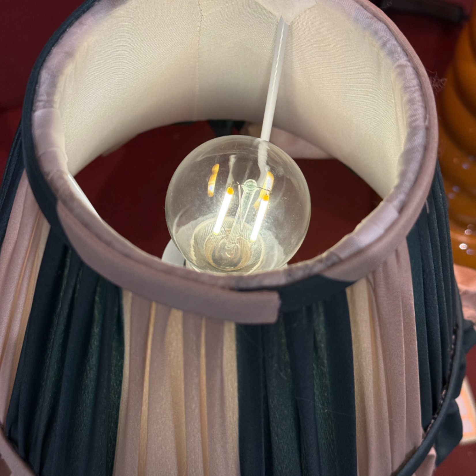 Lampenkap - Groen/crème - Stripes