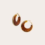 Oorringen cognac / goud (3.5cm)
