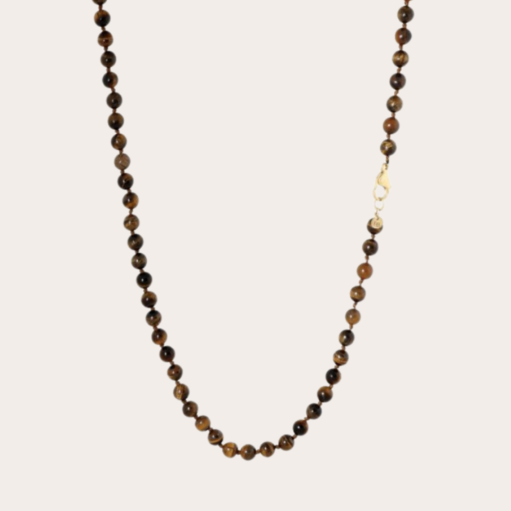 Lange gemstone ketting / bruin mêlée