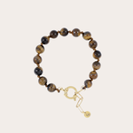 Gemstone armband / bruin-mêlée