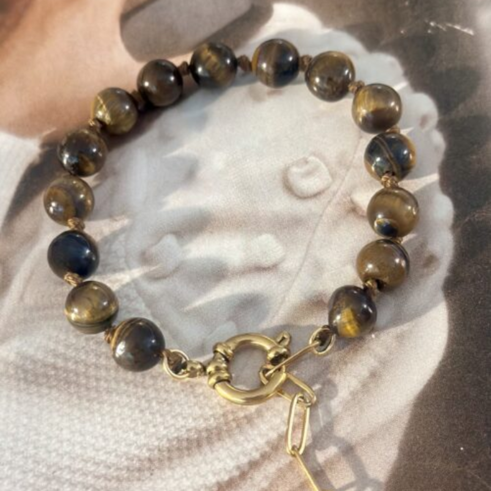 Gemstone armband / bruin-mêlée