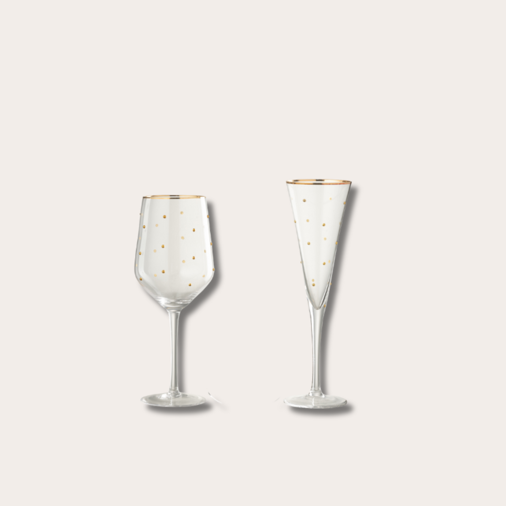 Wijnglas - gouden dots