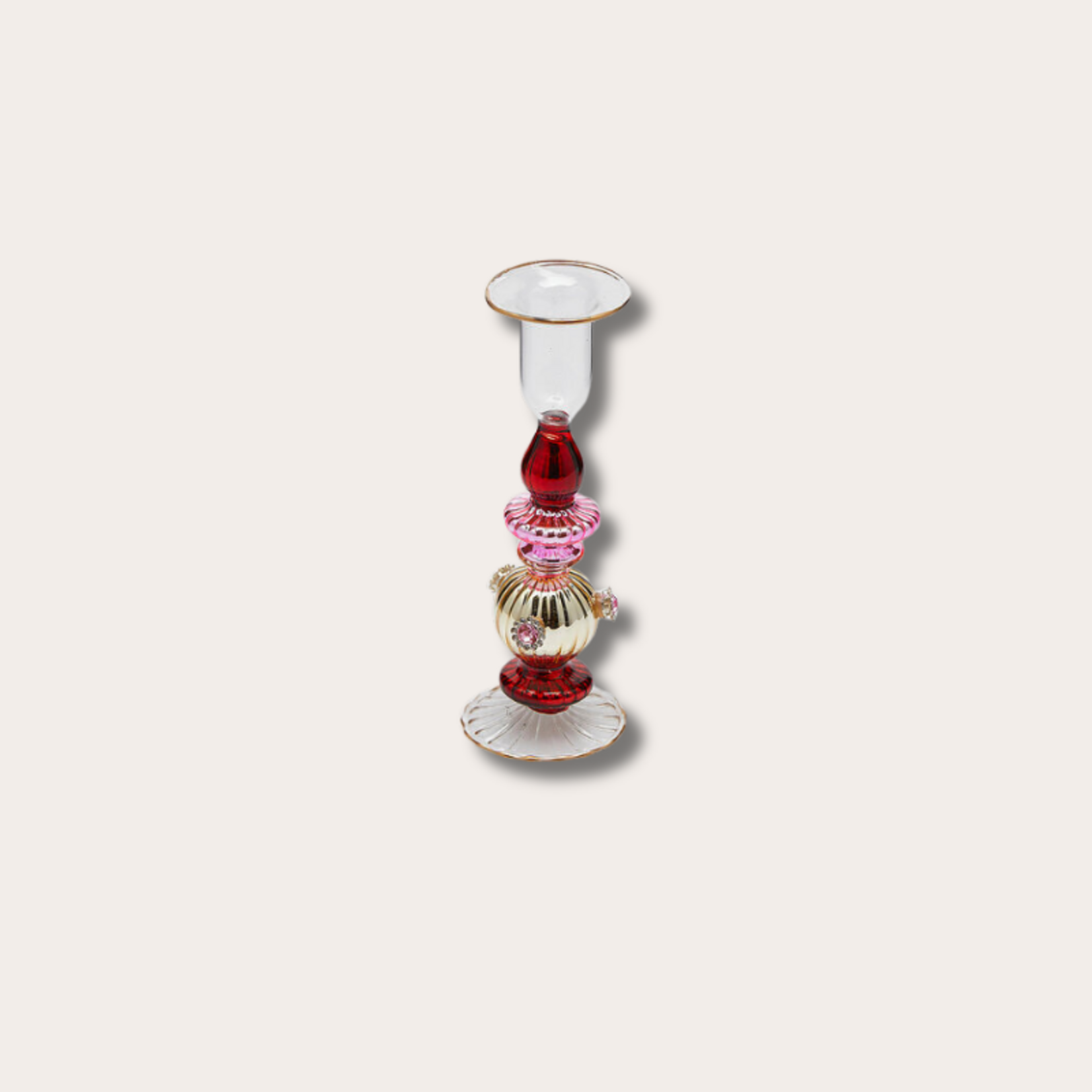 Kandelaar - Jolly - bordeaux/roze - S