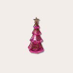 Decoratie kerstboom - Glas met ster - Roze