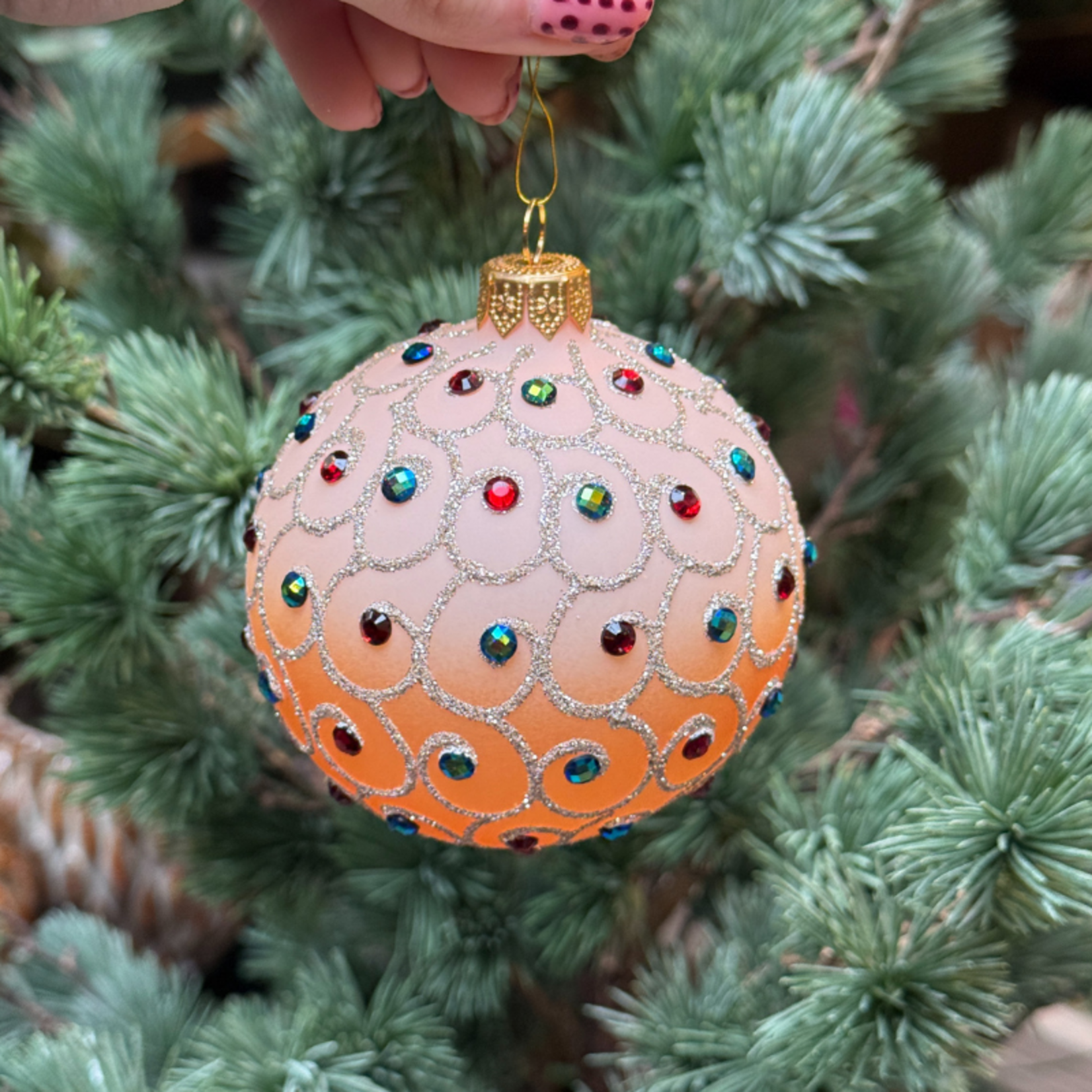 Kerstbal - Daphne - Goud - Stras