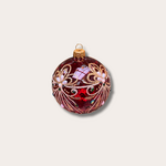 Kerstbal - Emilia - Rood - Goud Glitter