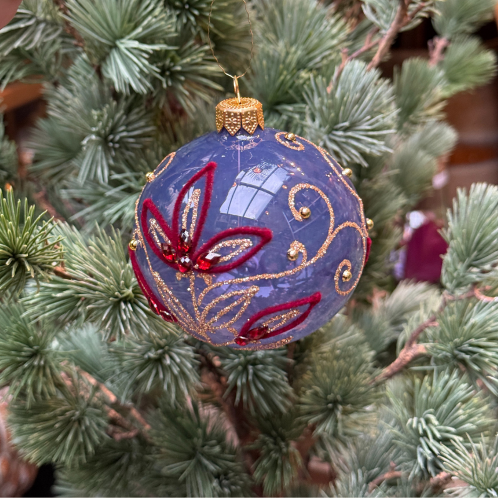 Kerstbal - Carol - Lila - Bloem