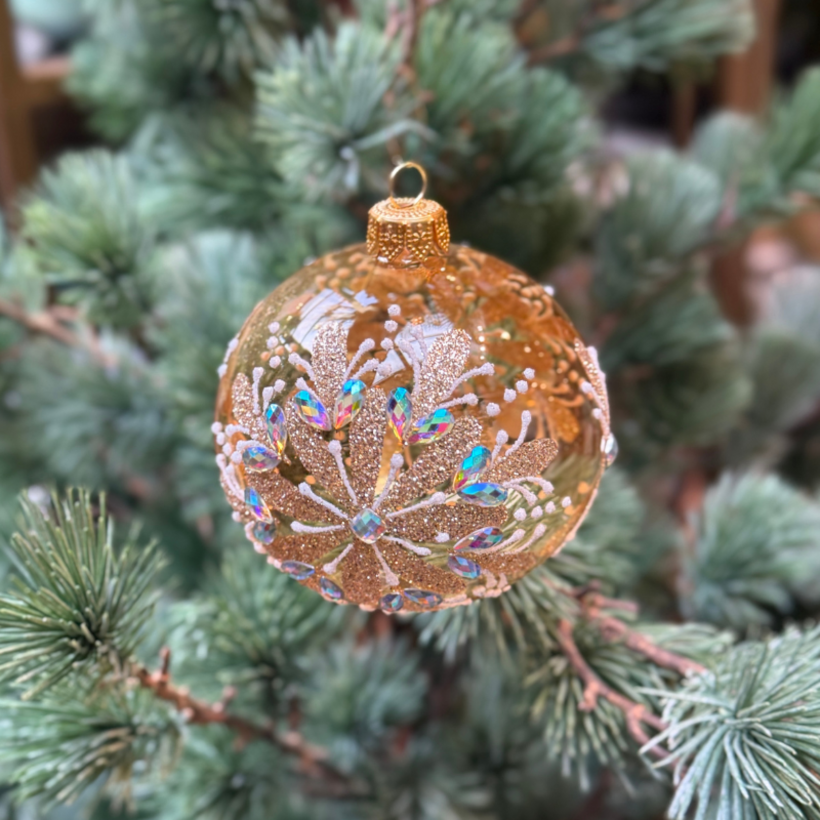 Kerstbal - Eleni - Goud - Glitter