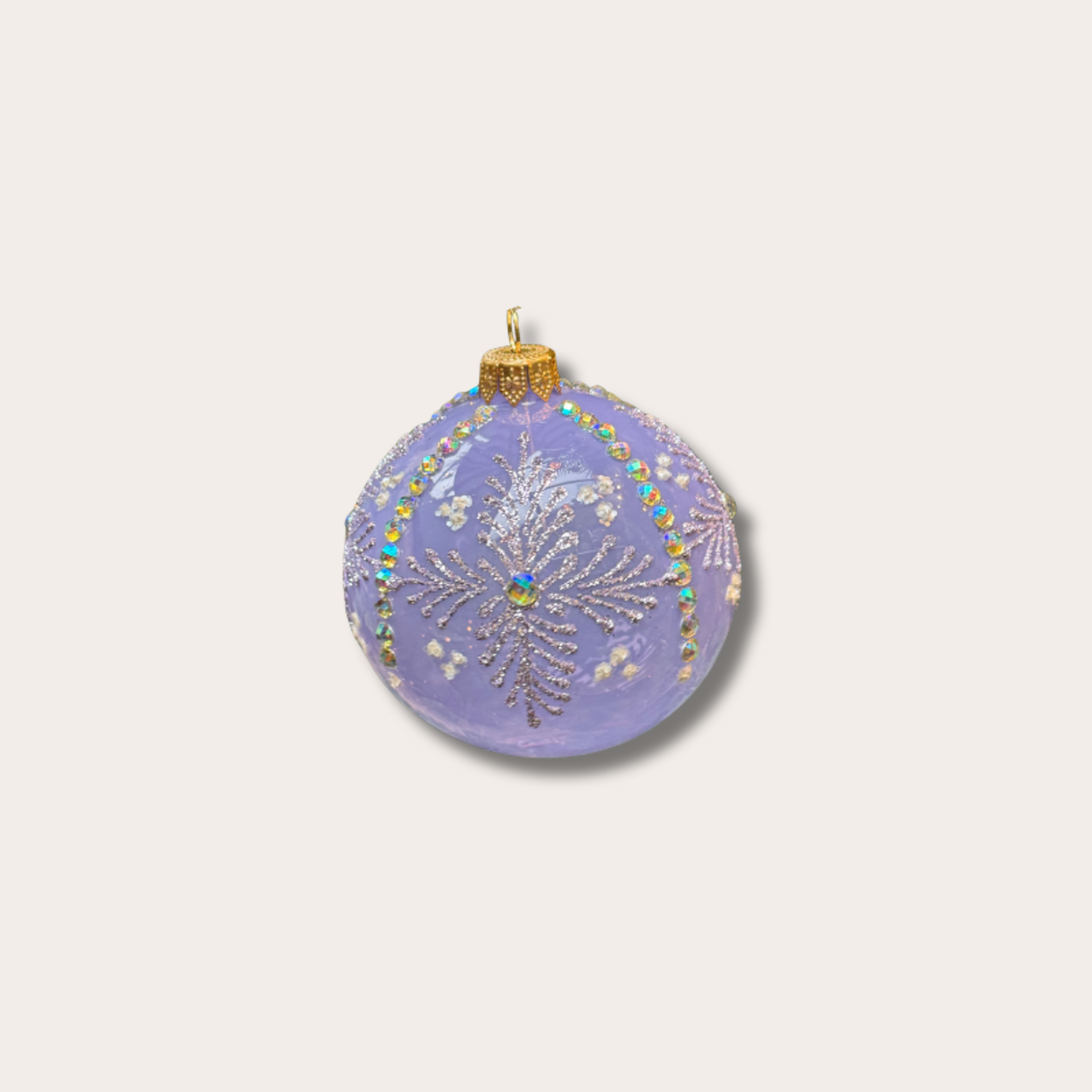 Kerstbal - Aurora - Lila - Glitters