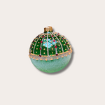 Kerstbal - 	Belle - Groen/rood - Glitter