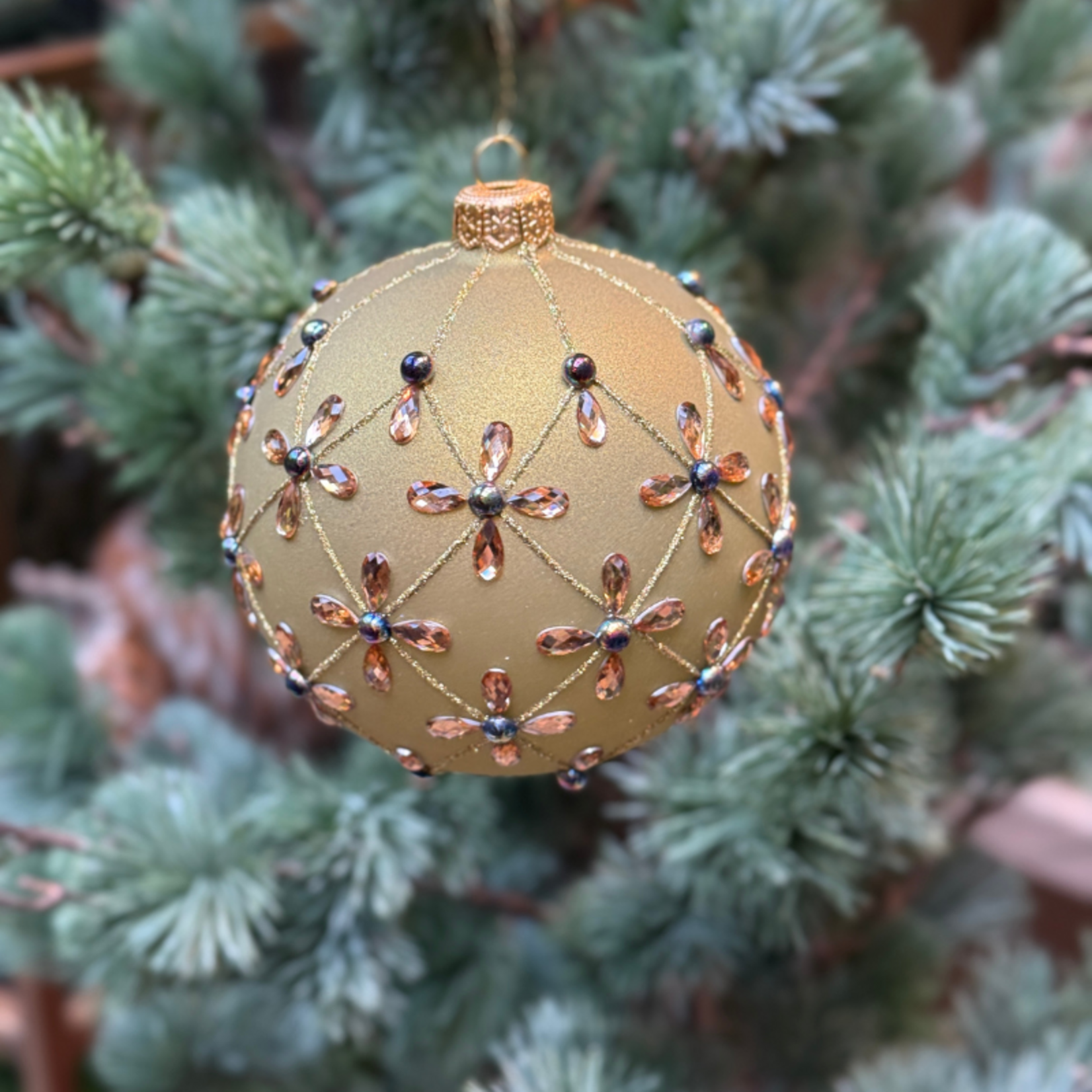 Kerstbal - Eve - Groen - Bloem