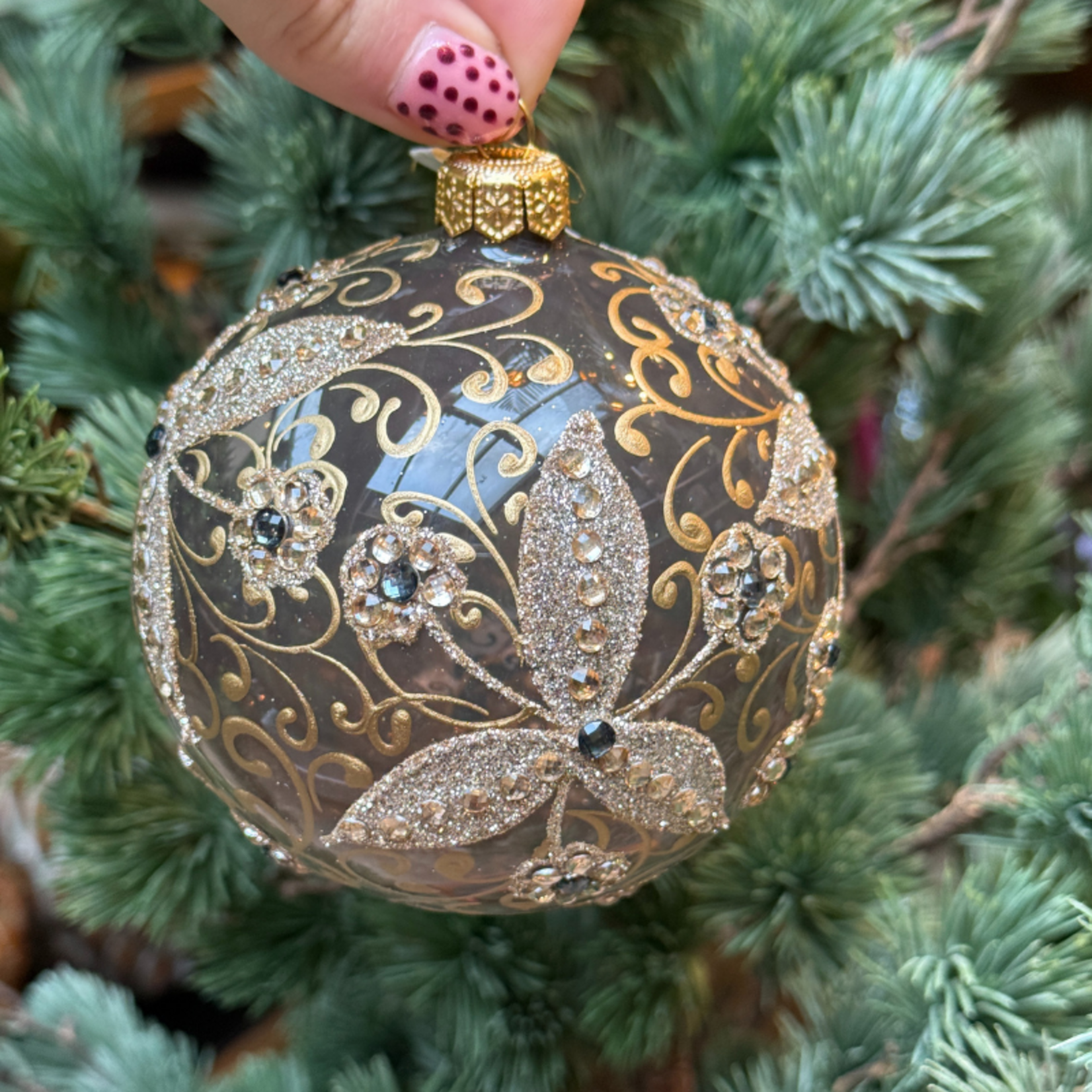 Kerstbal - Noel - Champagne - Glitter