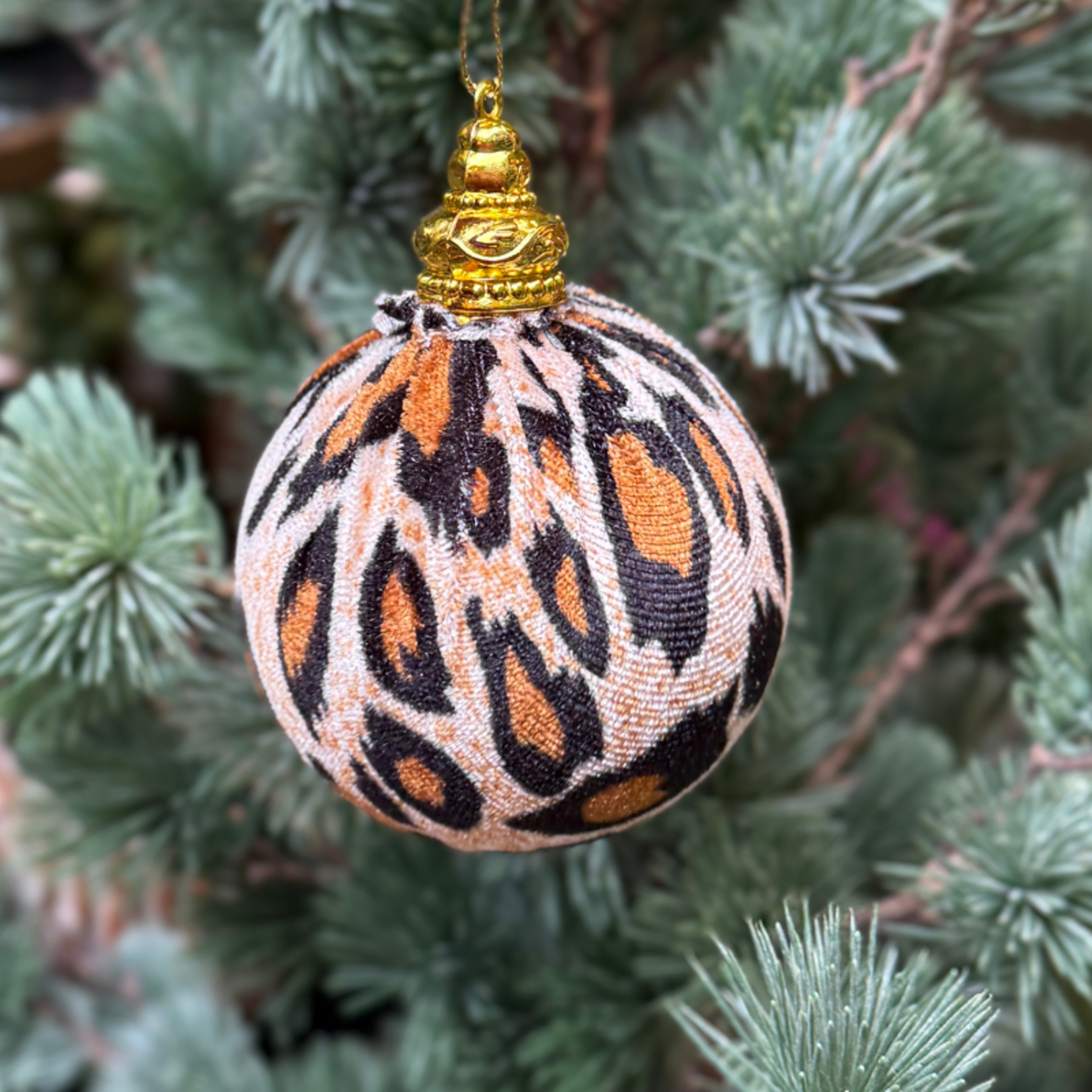 Kerstbal - Panter - Beige
