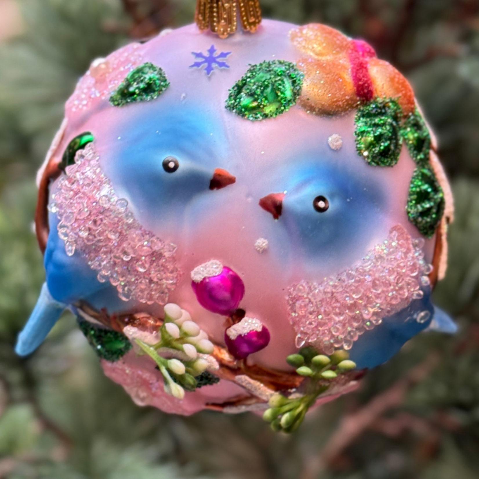 Kerstornament - Vogels - Blauw