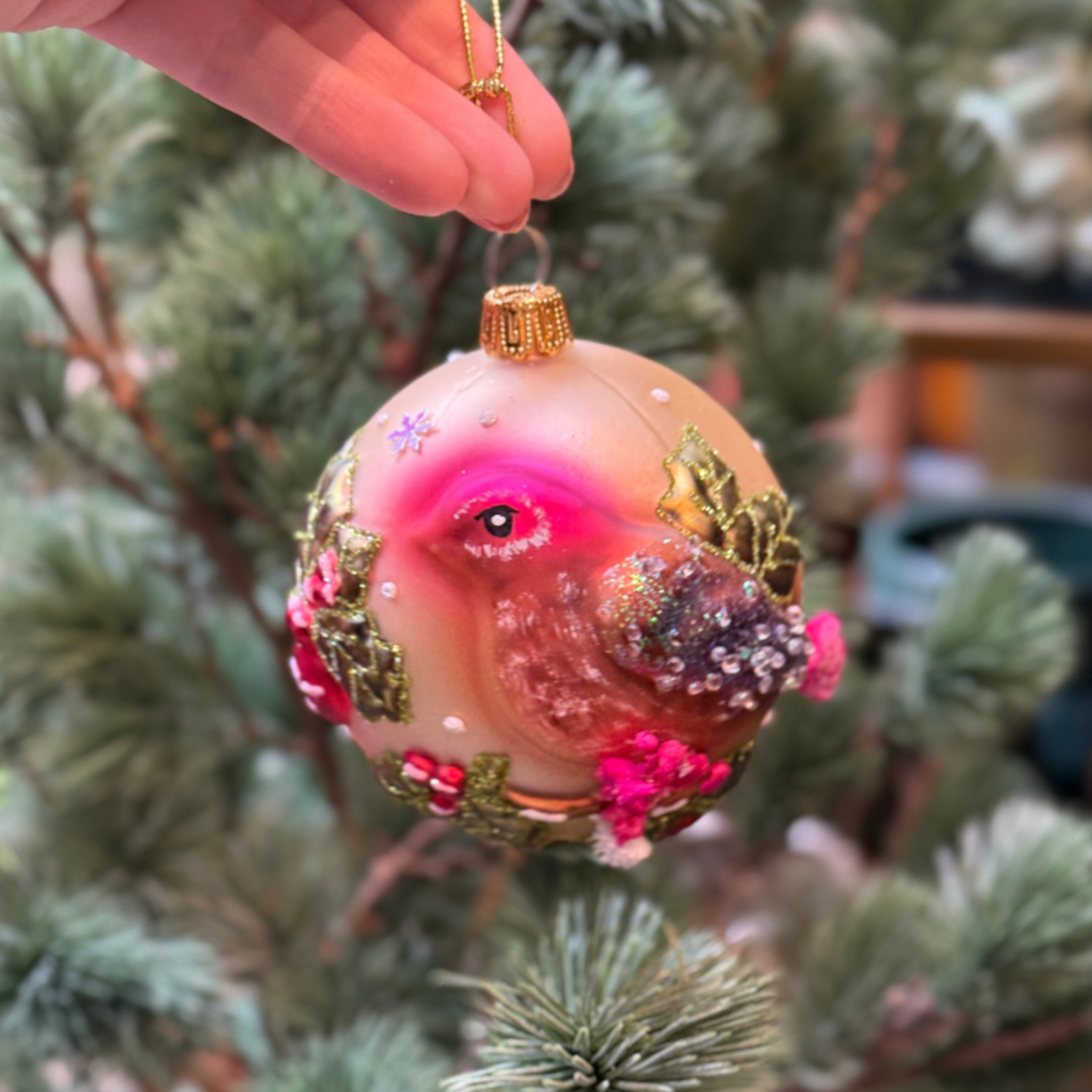 Kerstornament - Vogels - Oranje