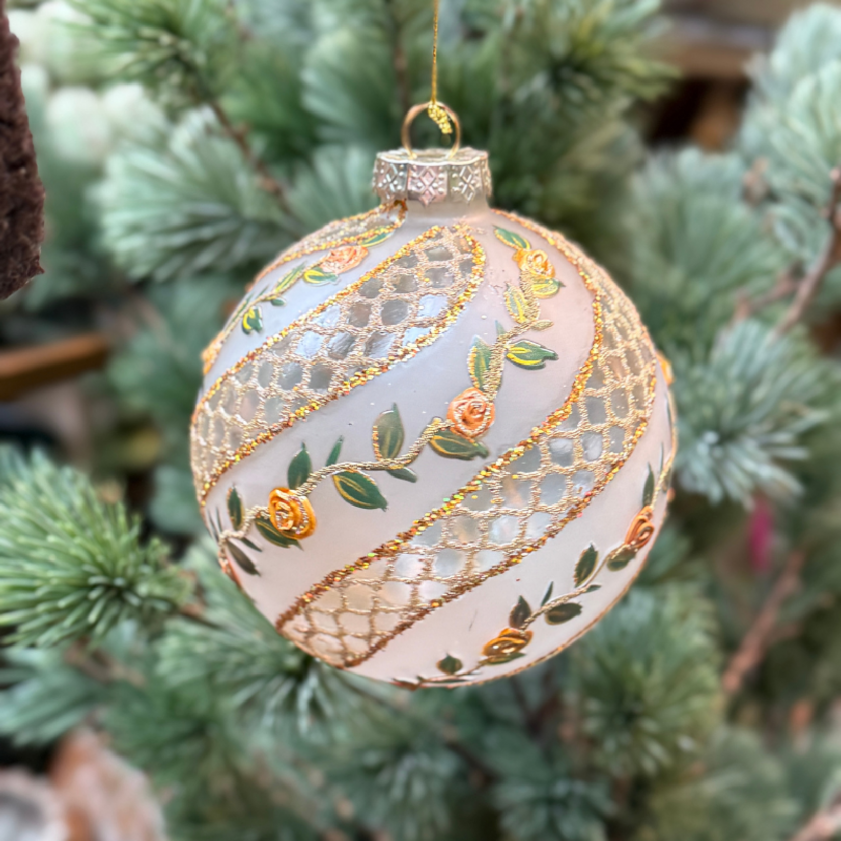 Kerstornament - Swirl - Roos