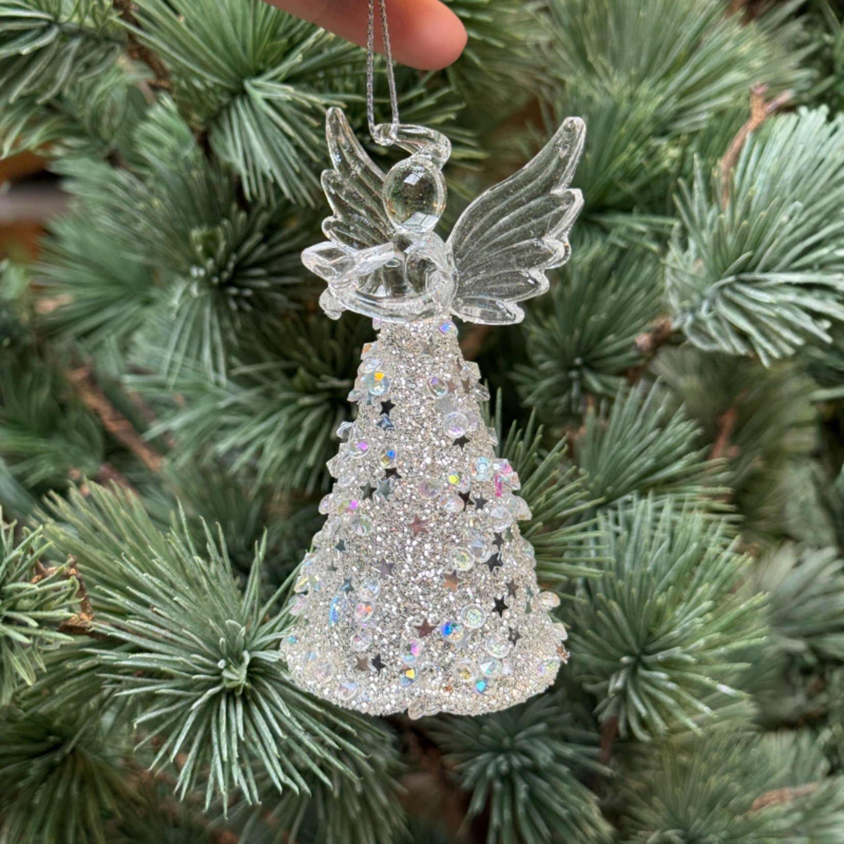 Kerstornament - Engel - Boekje - Zilver