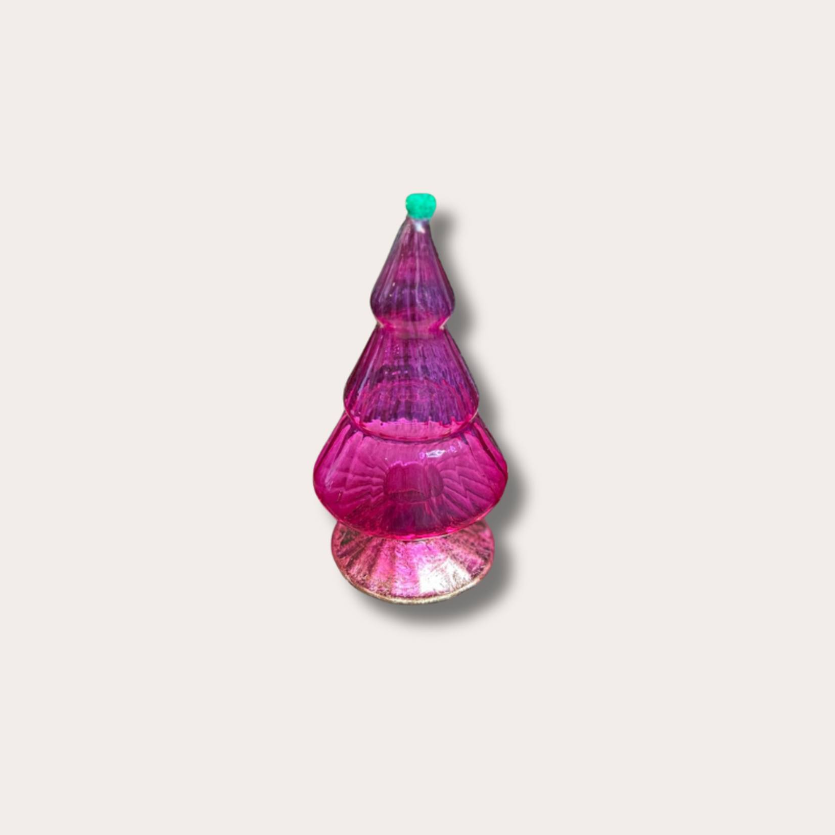 Decoratie kerstboom - Roze met gouden voet
