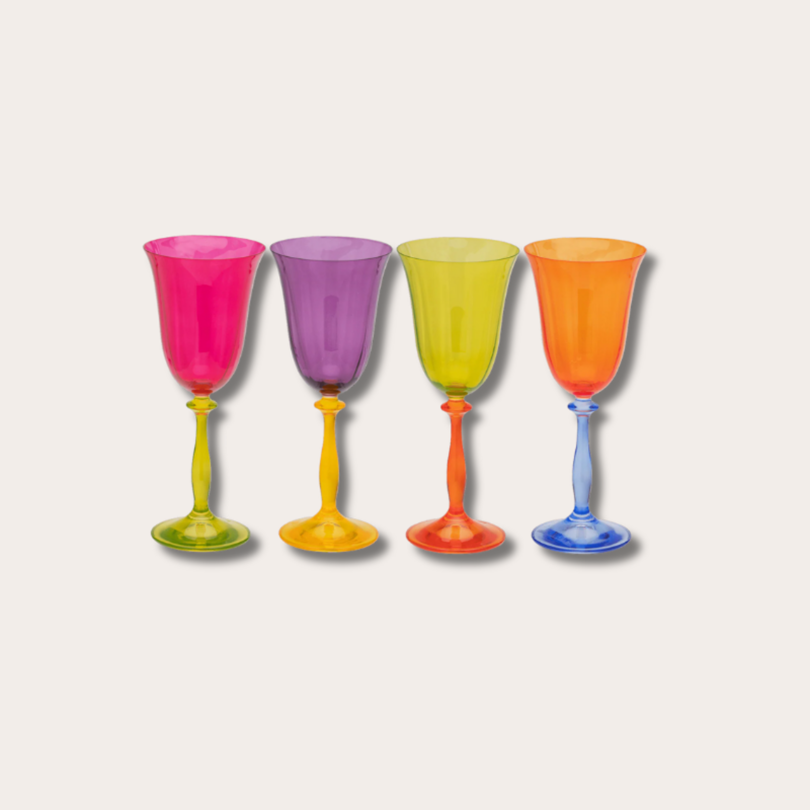 Anna+Nina Anna+Nina - Multicoloured Wine Glass - set of 4