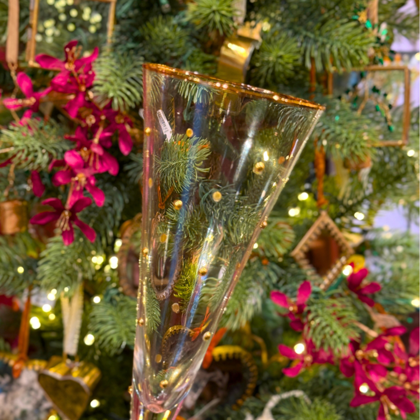 Champagne glas - gouden dots