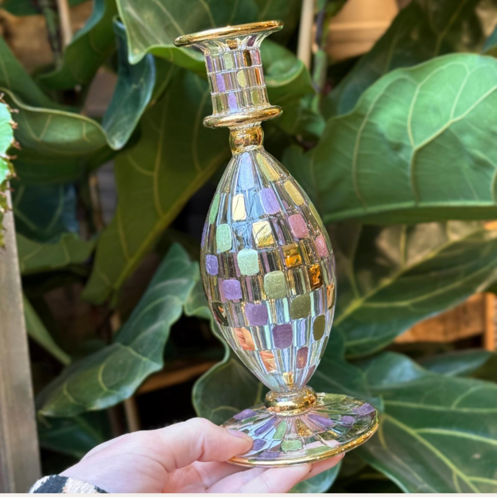 Kandelaar - Ovaal - groen, lila