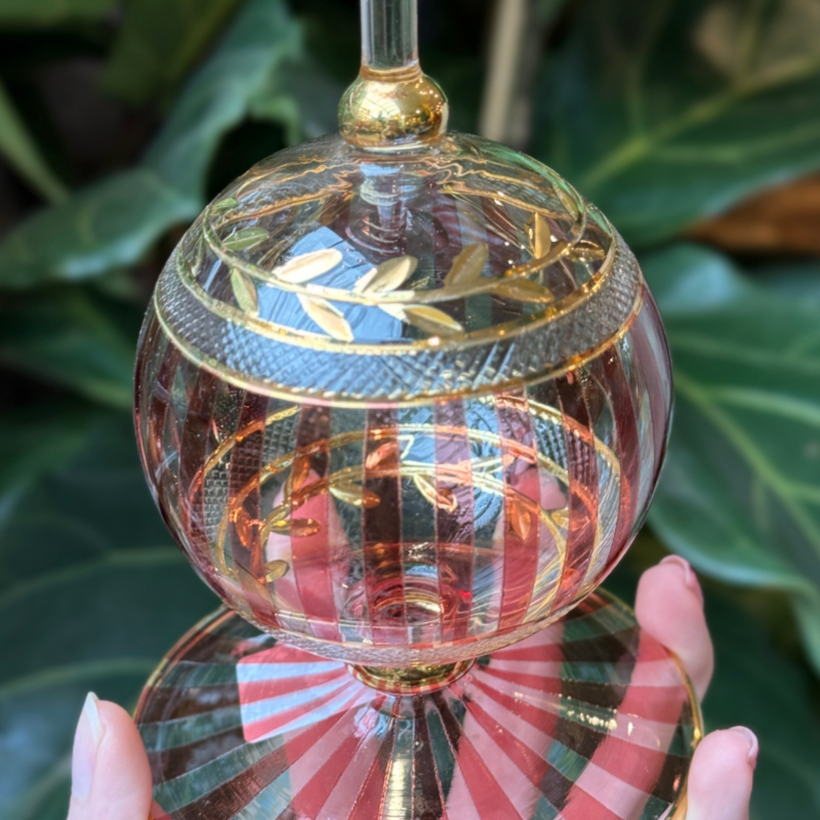 Kandelaar GV - Bollen streep - roest bruin