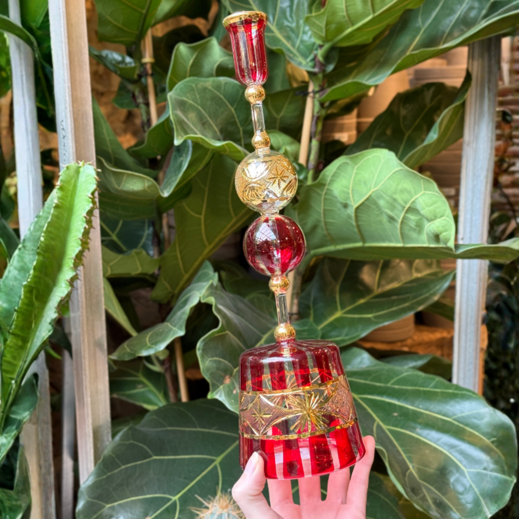 Kandelaar GV - Bubbel/streep - Rood