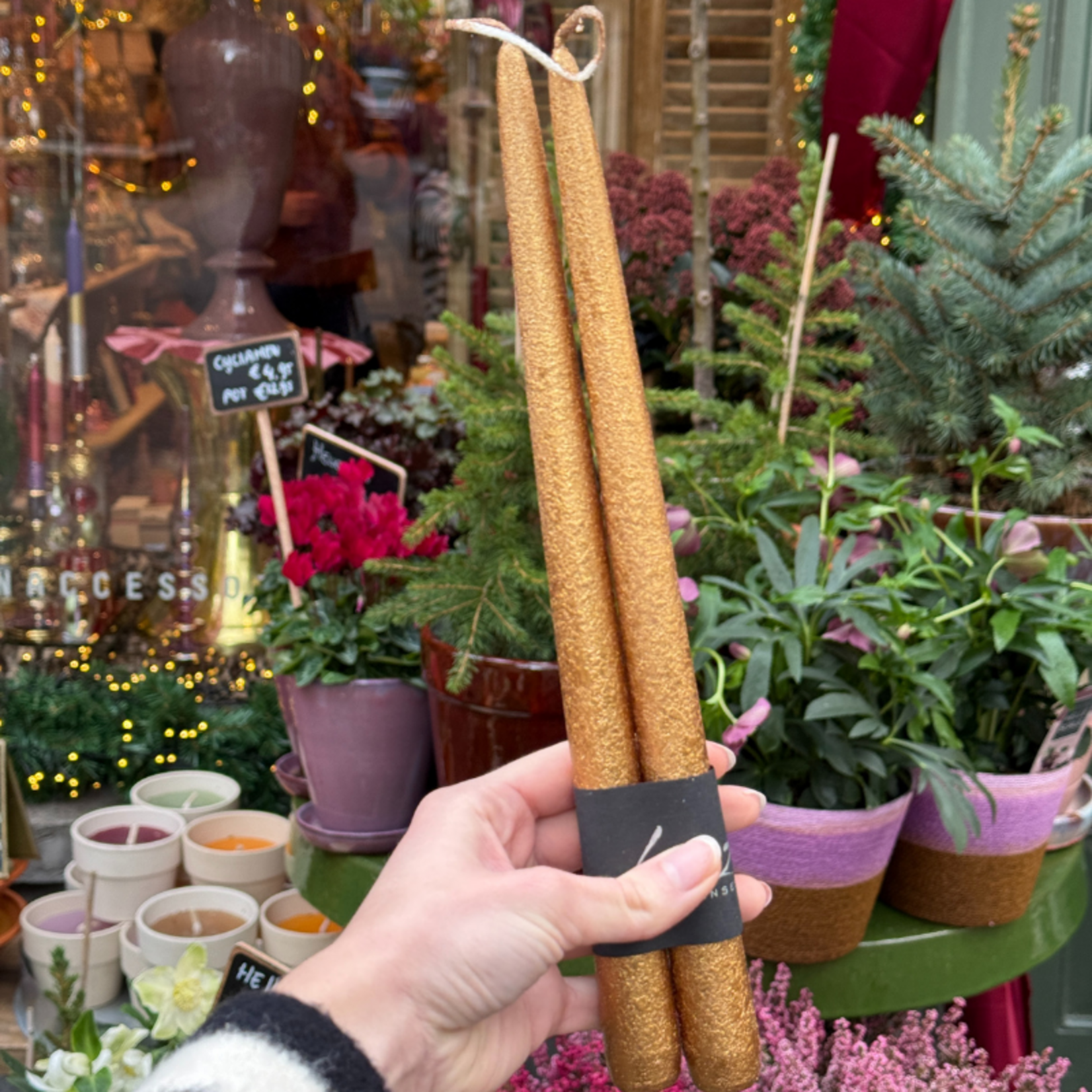 Kaarsen set van 2 - goud