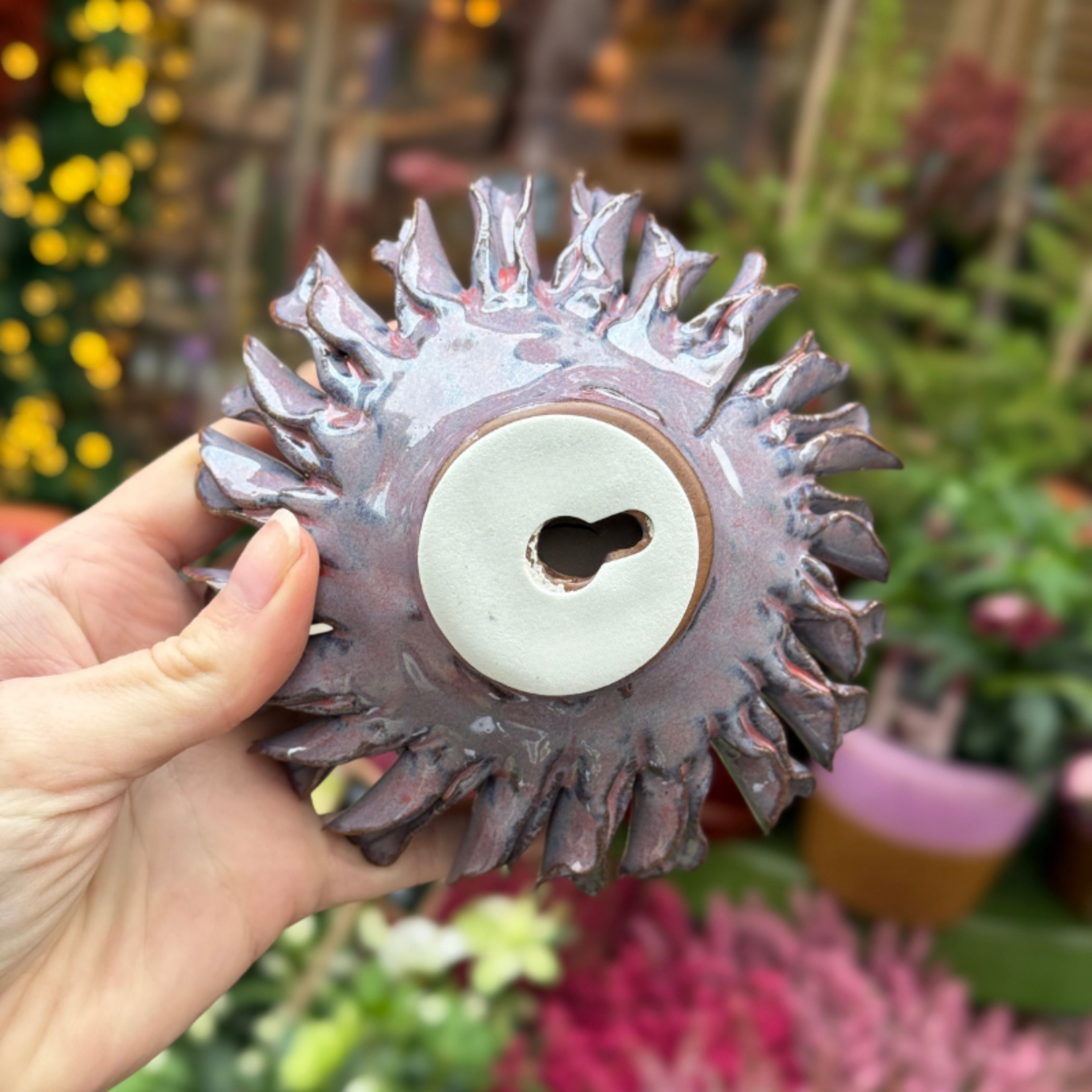 Keramieken bloem - Dahlia - violet