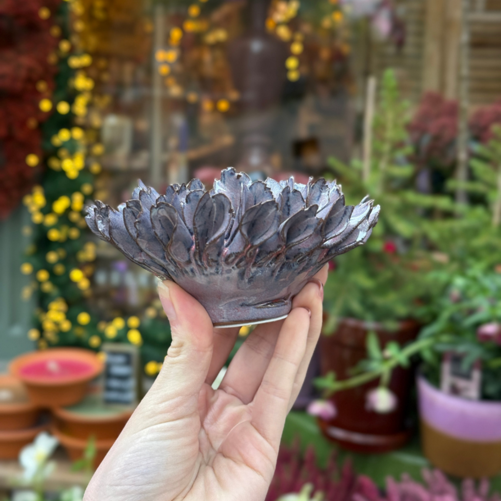 Keramieken bloem - Dahlia - violet