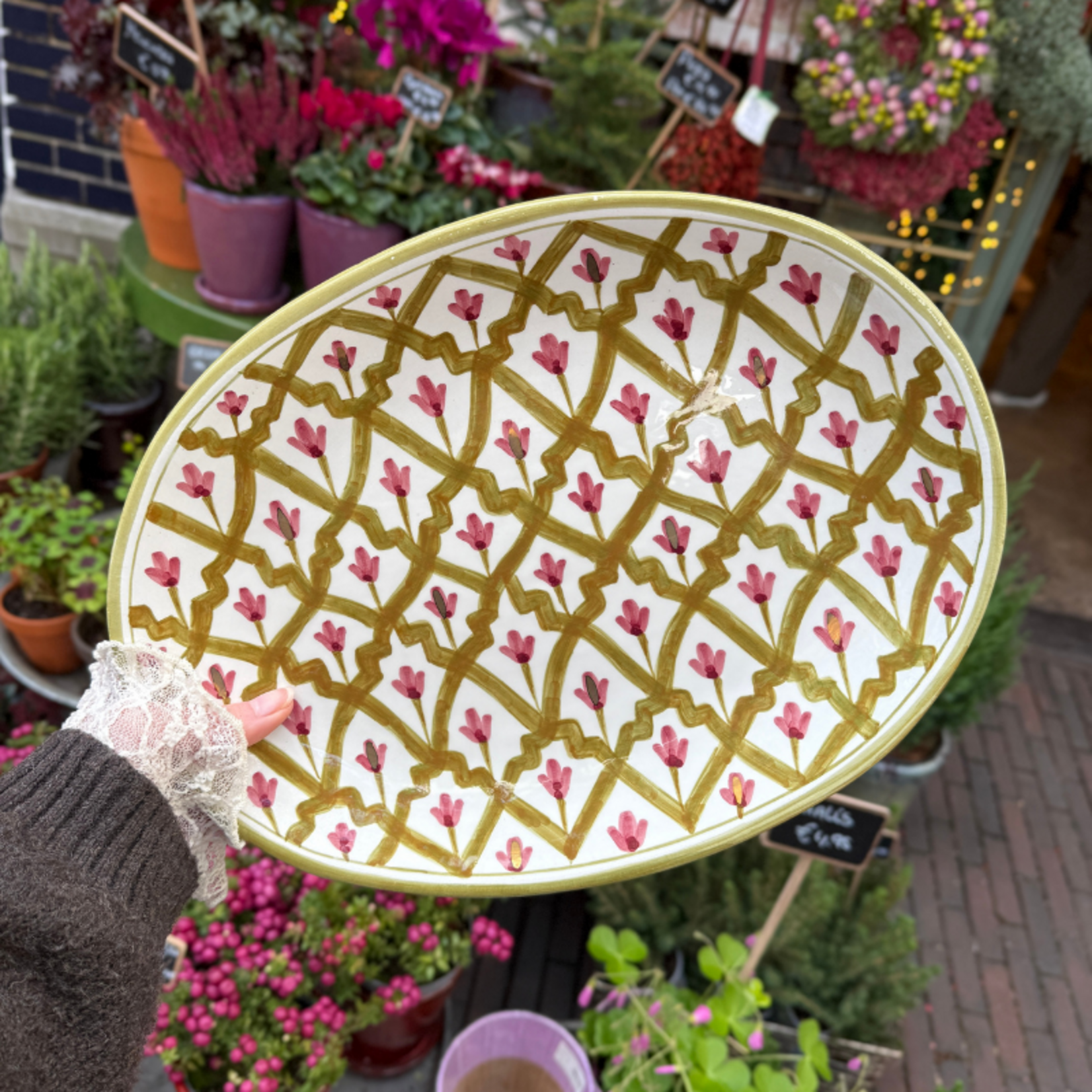 Chabi Chic Chabi Chic - serveerbord, kaki bordeaux