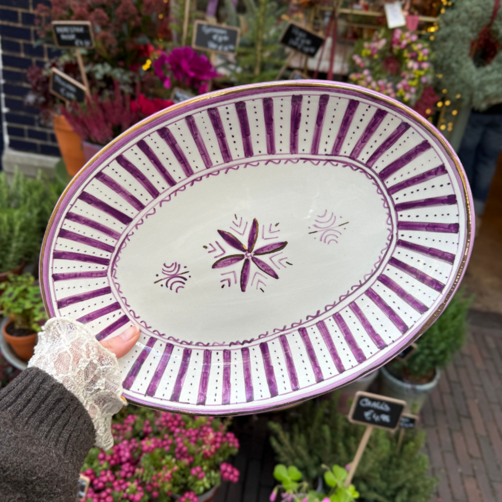 Chabi Chic Chabi Chic - serveerbord, lila goud strepen