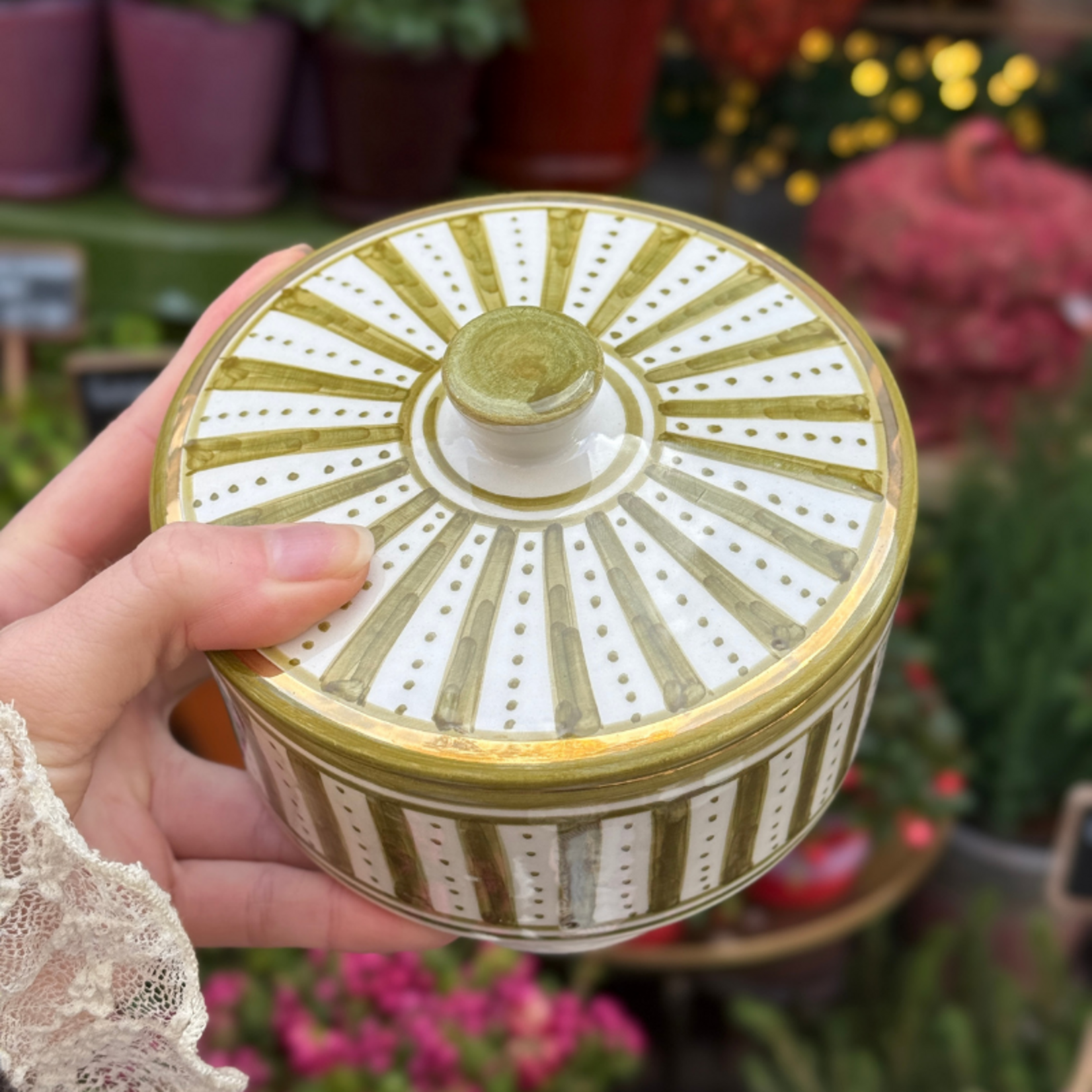 Chabi Chic Chabi Chic - voorraadpot op voet - kaki strepen