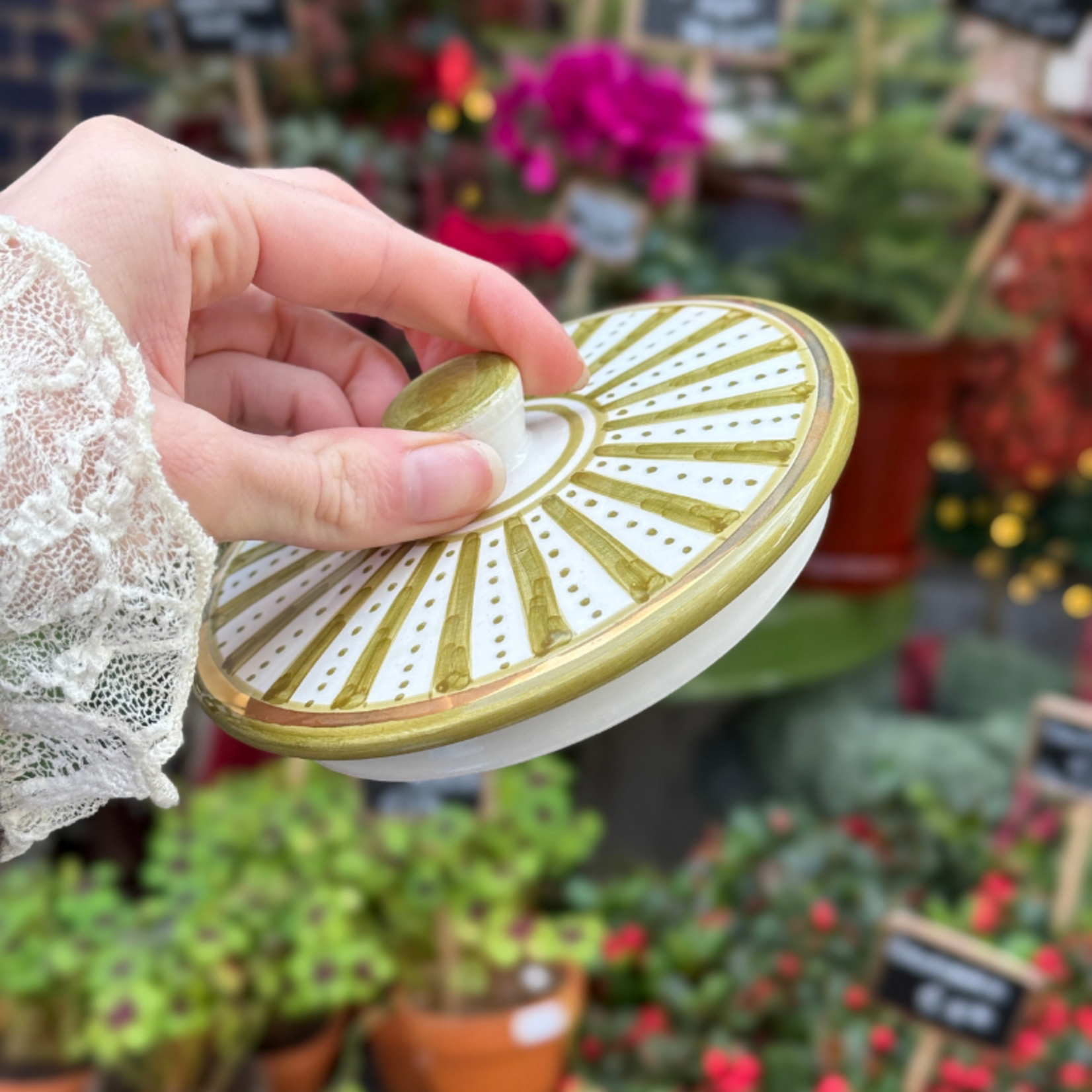 Chabi Chic Chabi Chic - voorraadpot op voet - kaki strepen