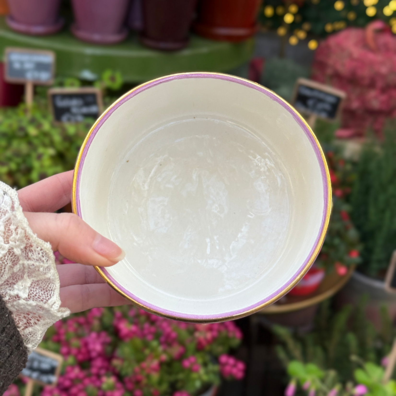 Chabi Chic Chabi Chic - schaal op voet klein - lila strepen