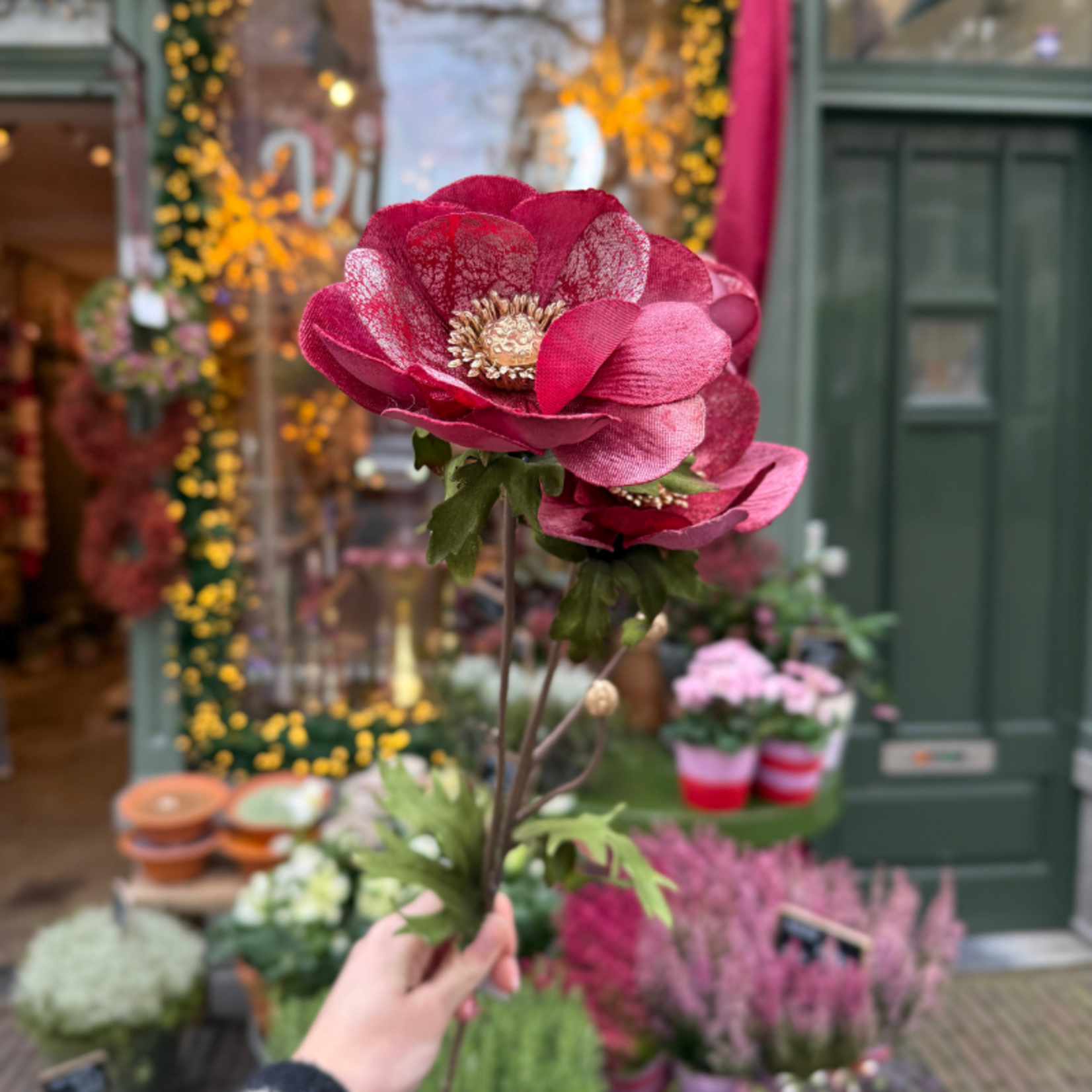 Zijden bloem - Anemoon - Donker paars