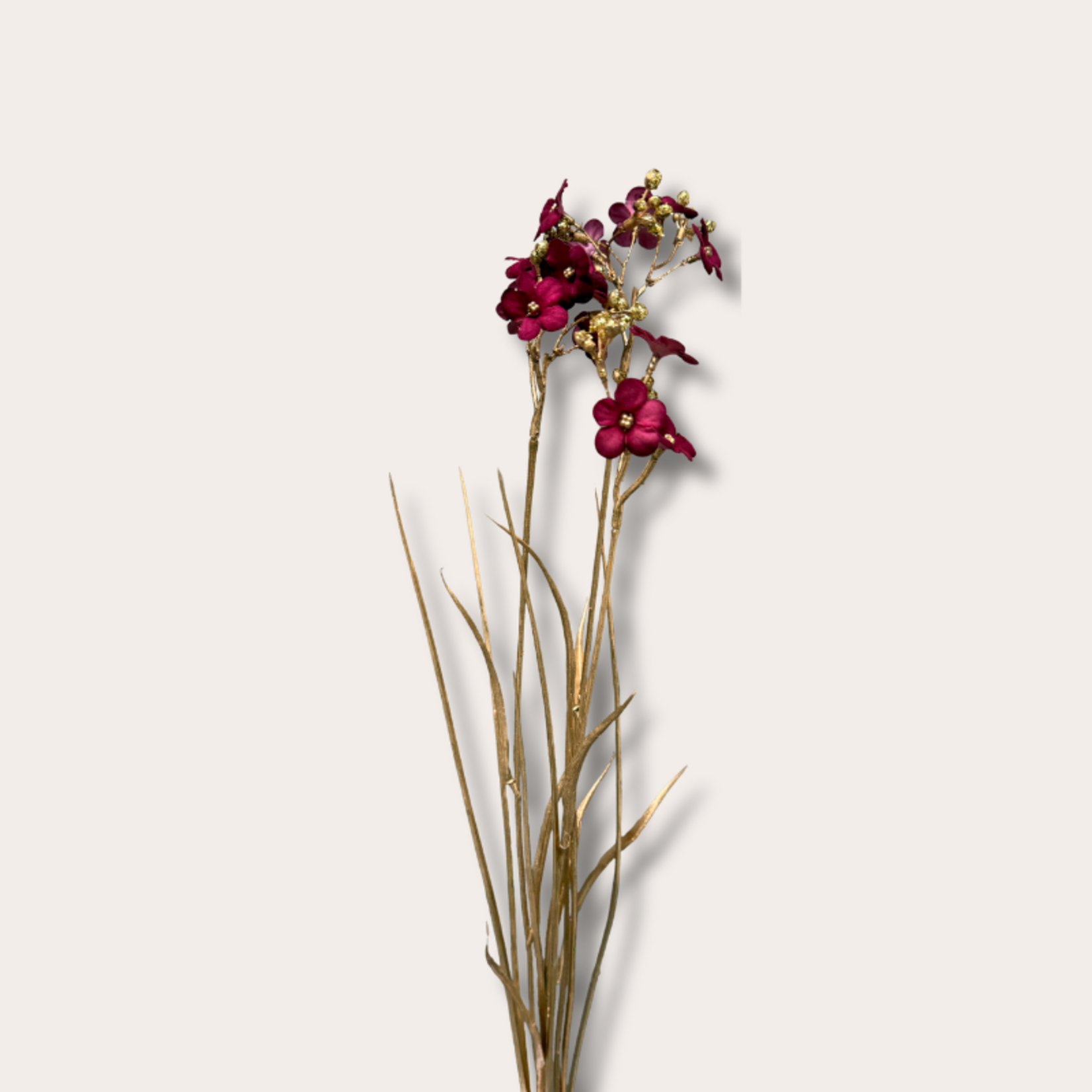 Zijden bloem - Grafiet - Bordeaux