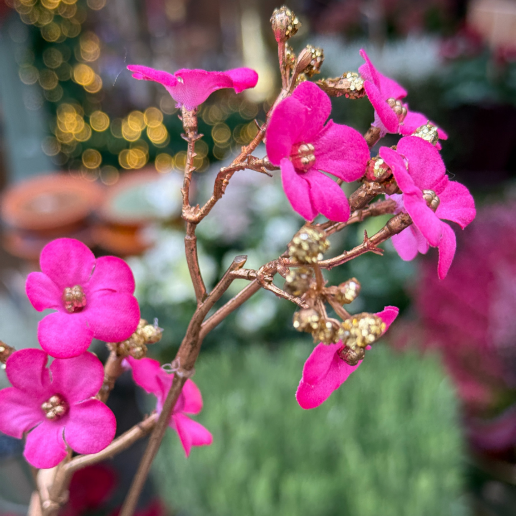 Zijden bloem - Grafiet - Fuchia