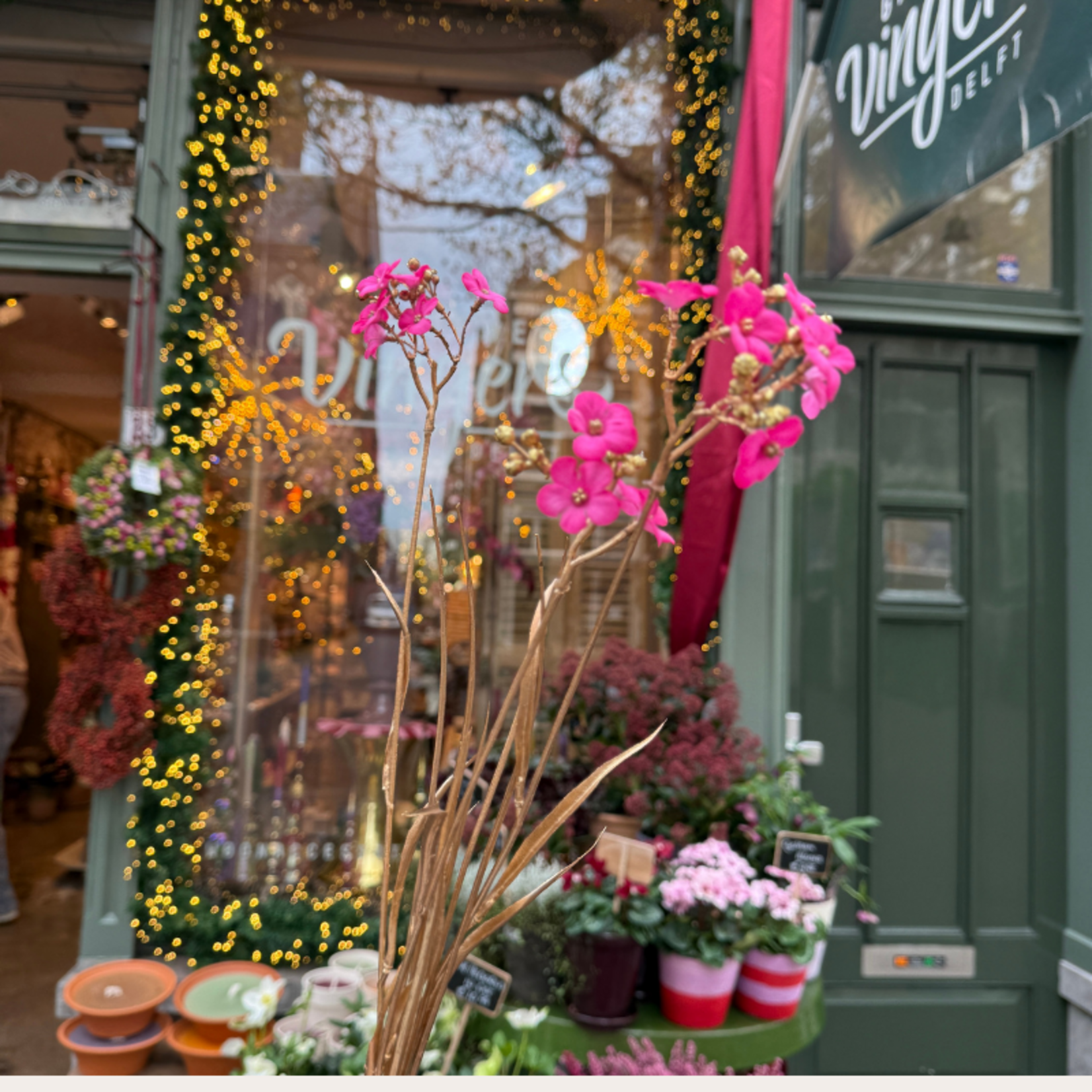 Zijden bloem - Grafiet - Fuchia